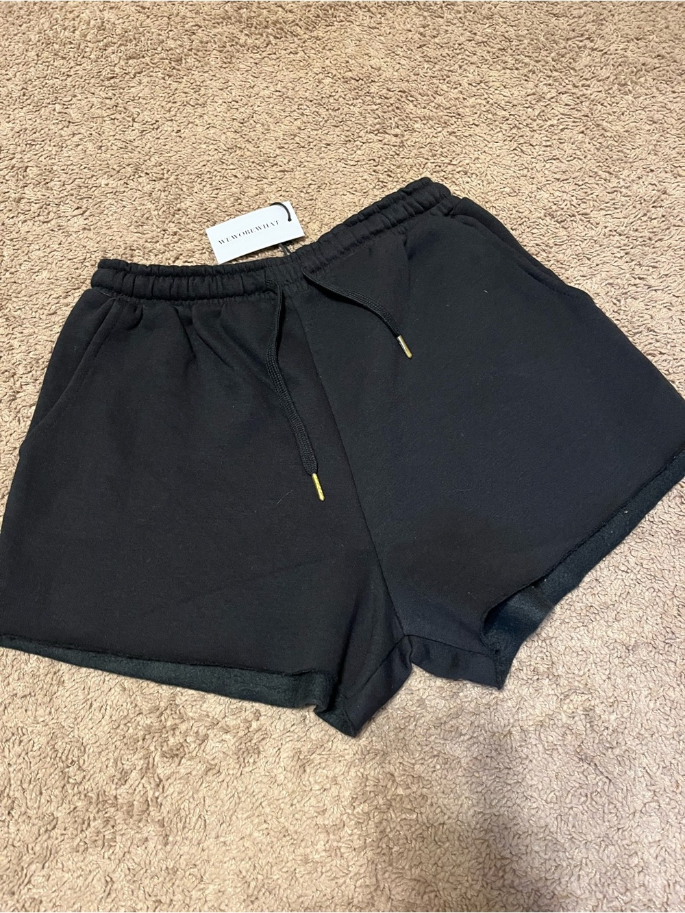 WeWoreWhat Black Elastic-Waist Athletic Shorts
